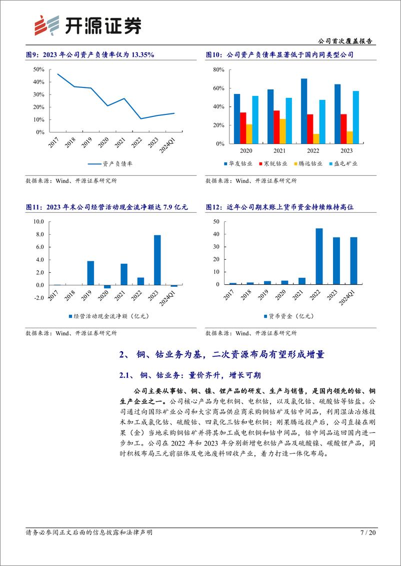 《腾远钴业(301219)公司首次覆盖报告：国内领先的钴、铜生产商，着力打造一体化布局-240718-开源证券-20页》 - 第7页预览图