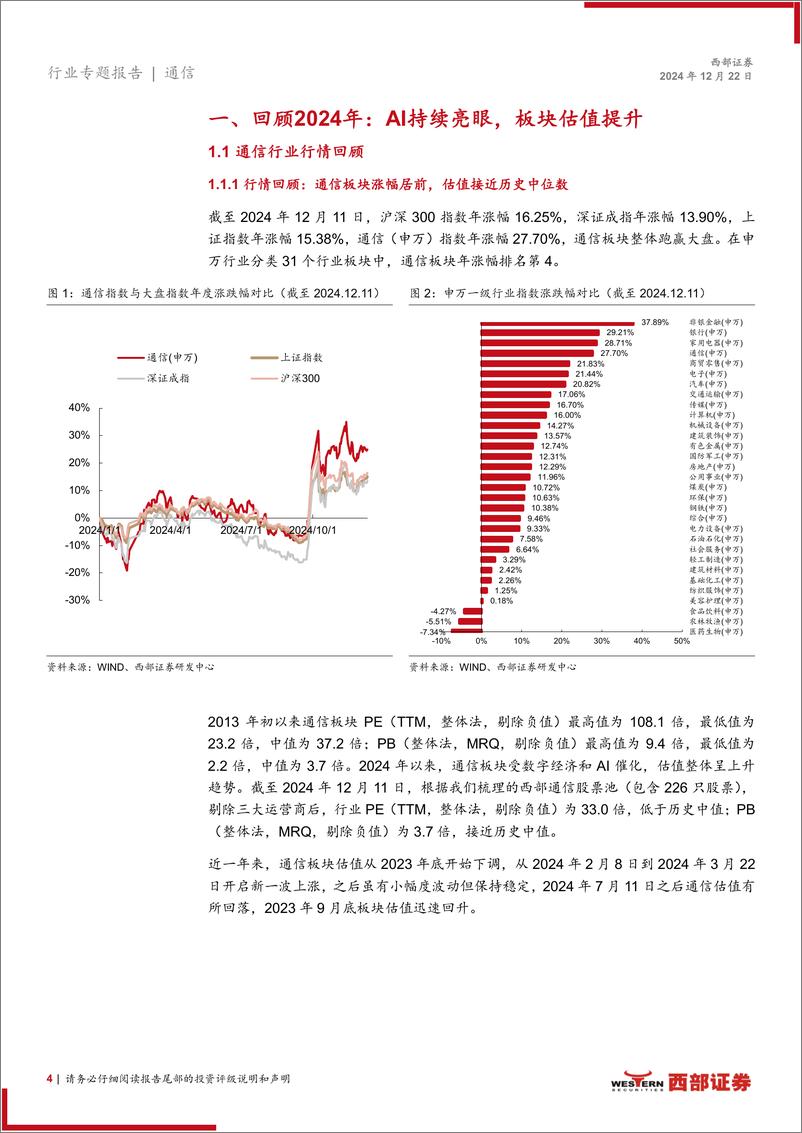 《2025年通信行业投资策略报告：持续聚焦AI算力，关注低轨卫星互联网和出海成长股-241222-西部证券-29页》 - 第4页预览图