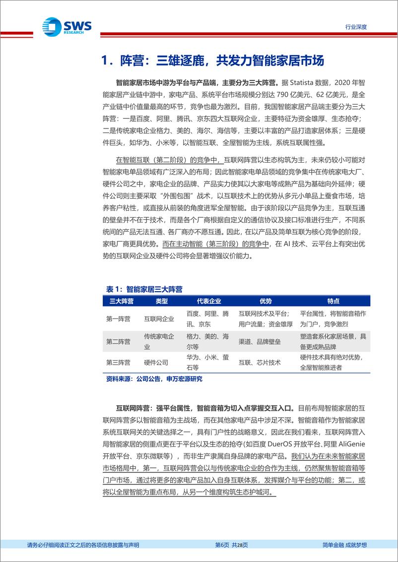 《家用电器行业智能家居深度系列之二：中游篇，产品驱动方兴未艾，全屋智能拐点在即-20220915-申万宏源-28页》 - 第7页预览图