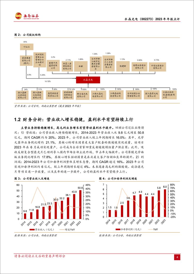 《水晶光电-002273.SZ-滤光片升级注入增长新动能，AR业务或有突破性进展-20240329-西南证券-12页》 - 第4页预览图