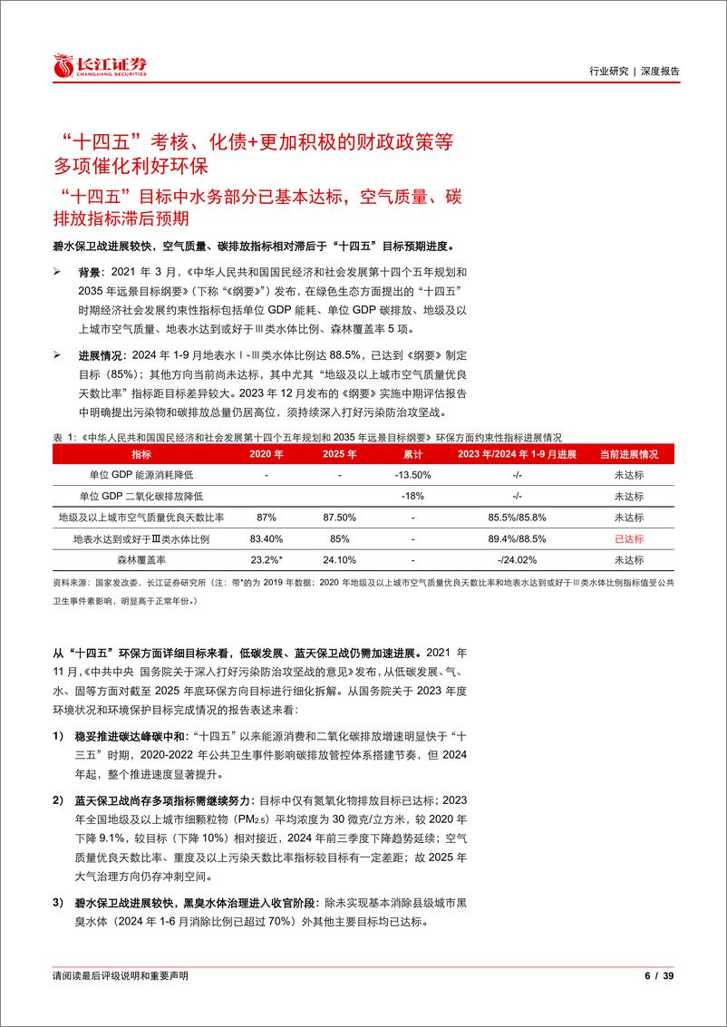 《环保行业2025年度投资策略：化债“十四五”考核年，可适度乐观-长江证券-241219-39页》 - 第6页预览图