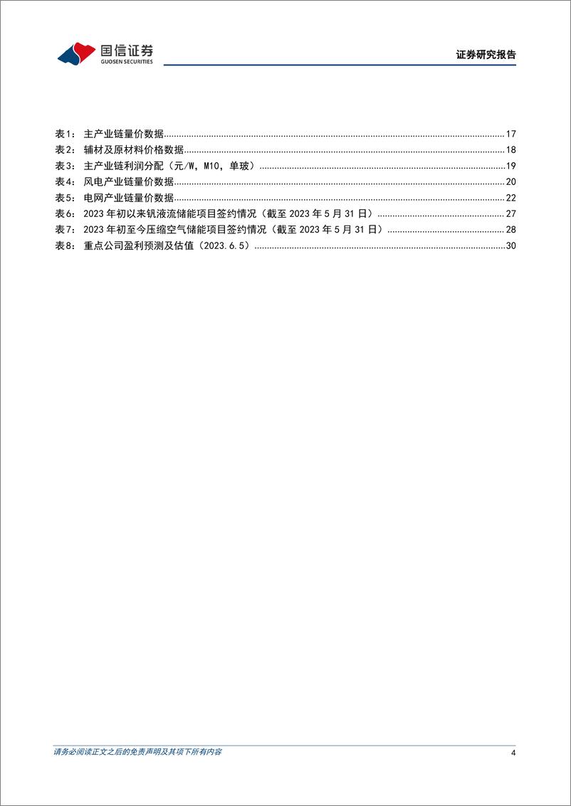 《电力设备新能源行业2023年6月投资策略：风电光伏景气度向好，储能招标持续放量-20230605-国信证券-33页》 - 第5页预览图