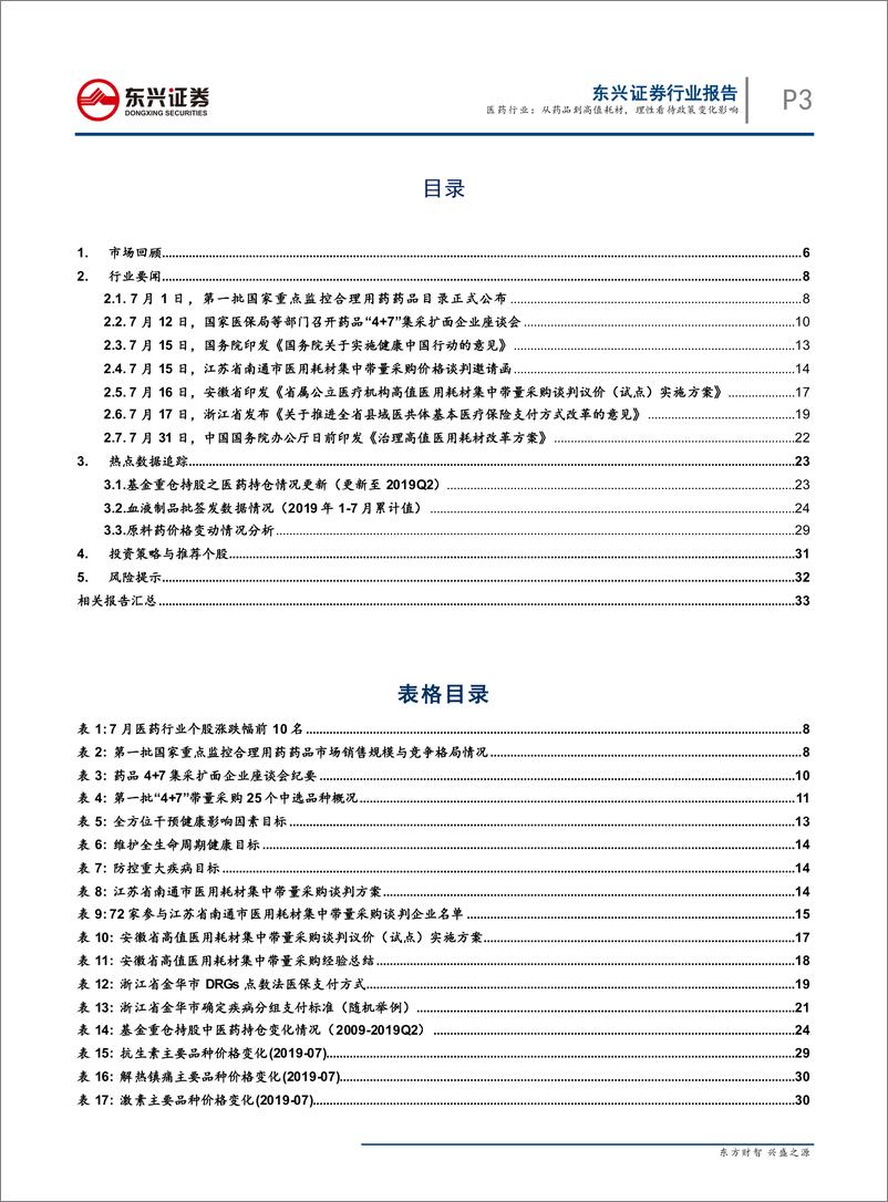 《医药行业8月策略：从药品到高值耗材，理性看待政策变化影响-20190805-东兴证券-35页》 - 第4页预览图