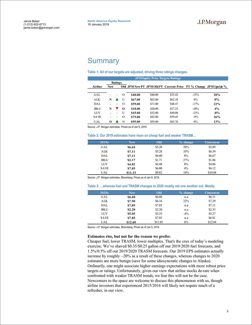 《J.P. 摩根-美股-航空业-美国航空业：估值更高，但倍数更低-2019.1.10-30页》 - 第4页预览图