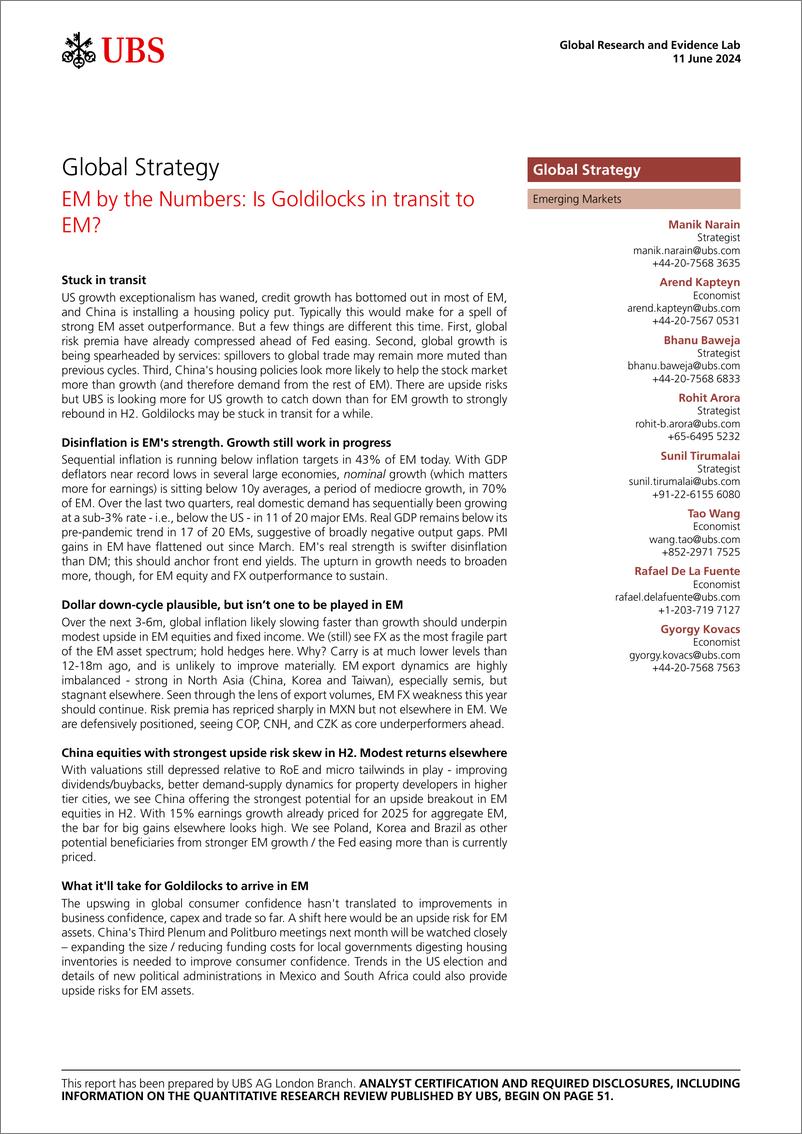 《UBS Equities-Global Strategy _EM by the Numbers Is Goldilocks in transit...-108655998》 - 第1页预览图