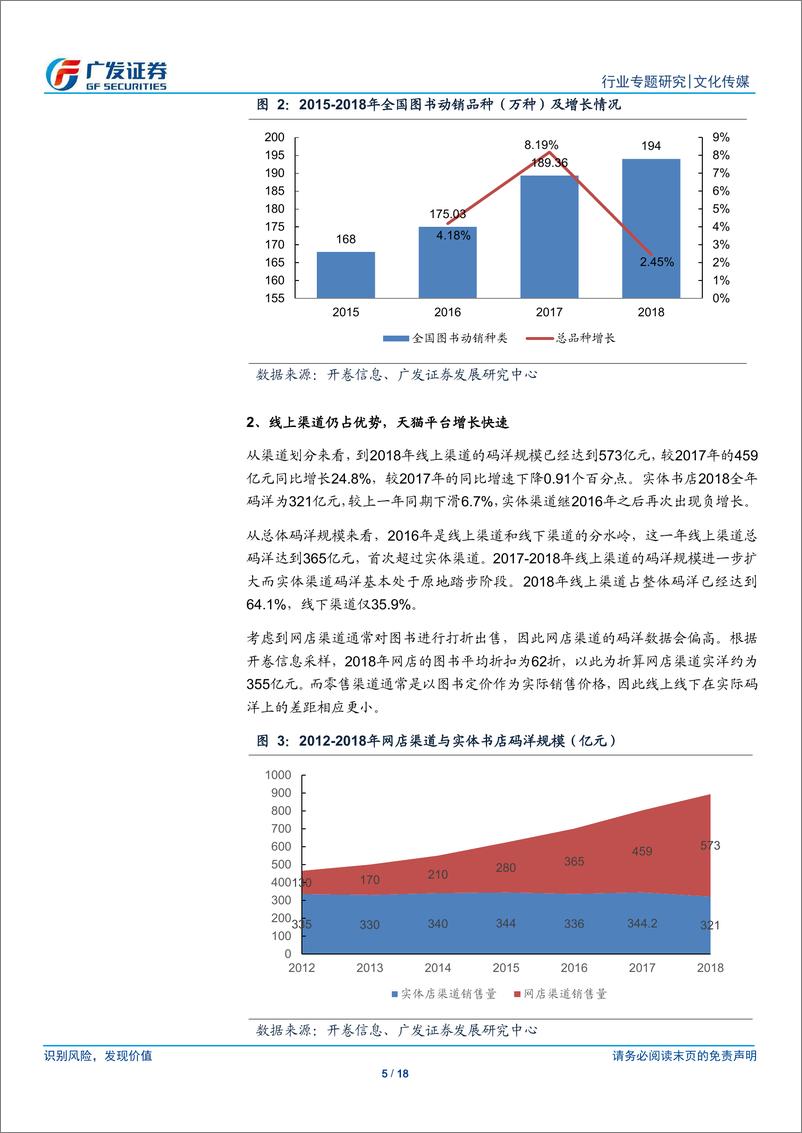 《图书行业2018年深度总结：图书码洋稳定增长，线上渠道占比提升，创新能力成焦点-20190122-广发证券-18页》 - 第6页预览图