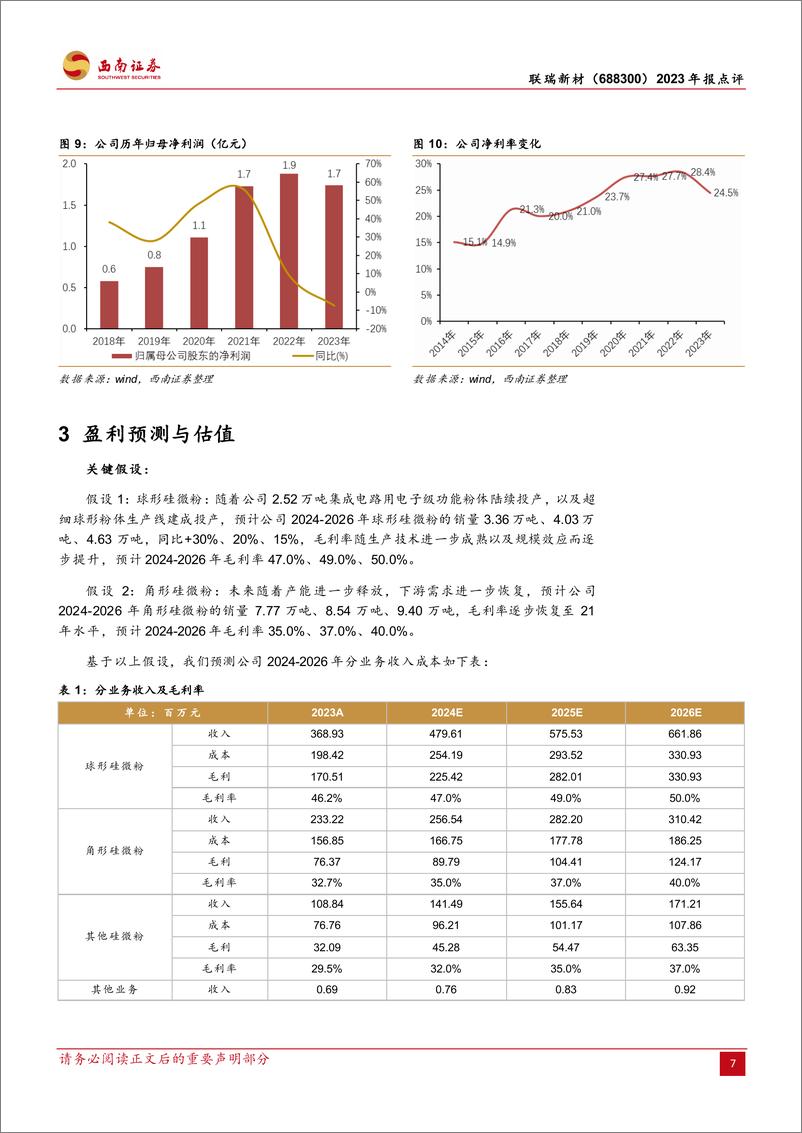 《联瑞新材-688300.SH-产业链触底复苏、高端产品推出改善业绩-20240403-西南证券-12页》 - 第7页预览图