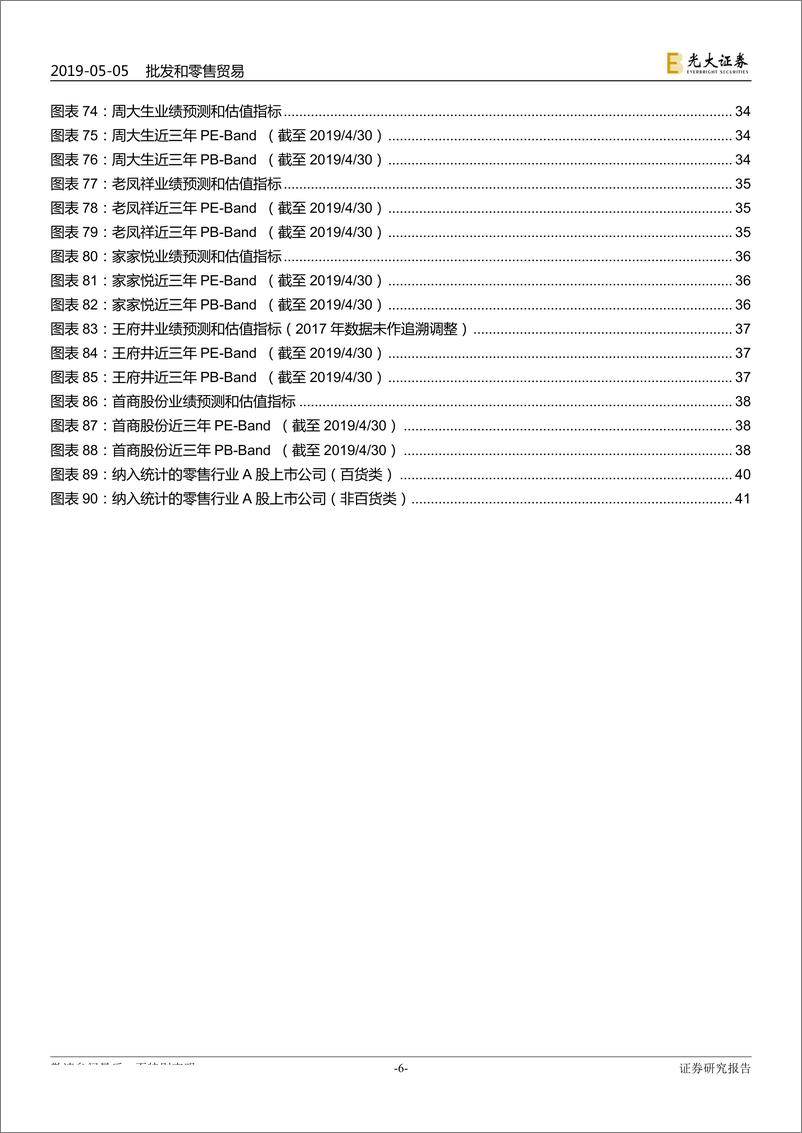 《商贸零售行业2018年报与2019年一季报总结：一季度行业复苏仍弱，看好后三季度表现-20190505-光大证券-42页》 - 第6页预览图