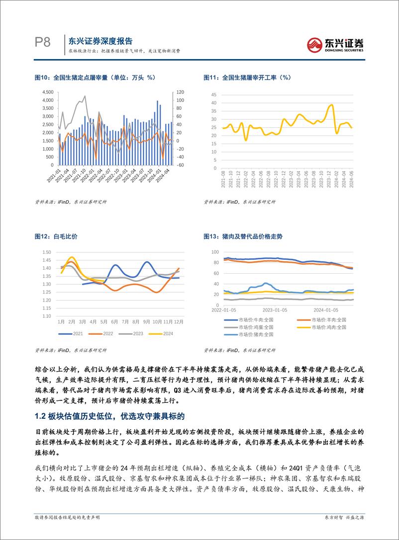 《农林牧渔行业2024年半年度展望：把握养殖链景气回升，关注宠物新消费-240731-东兴证券-30页》 - 第8页预览图