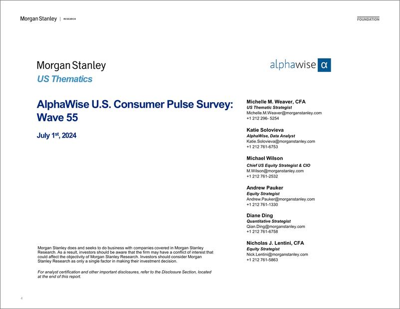 《Morgan Stanley-Thematic Alpha AlphaWise US Consumer Pulse Survey Wave 55-108937662》 - 第4页预览图