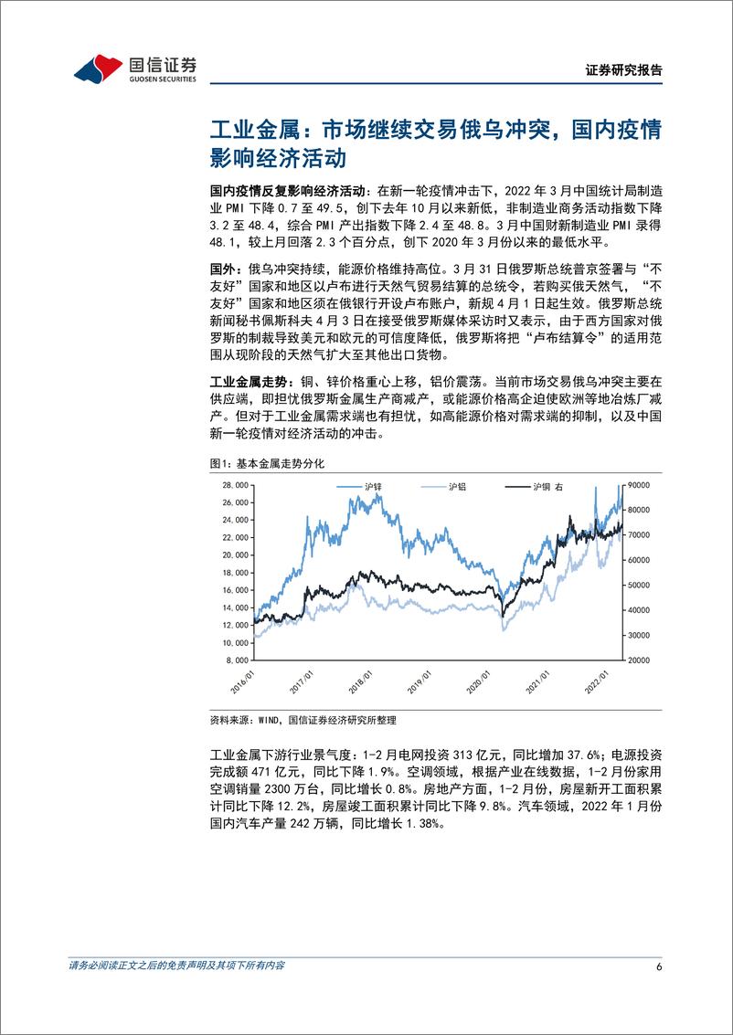 《金属行业4月投资策略：国内稳增长及地产政策边际宽松改善需求预期，新能源金属供需紧张局面维持-20220406-国信证券-31页》 - 第7页预览图