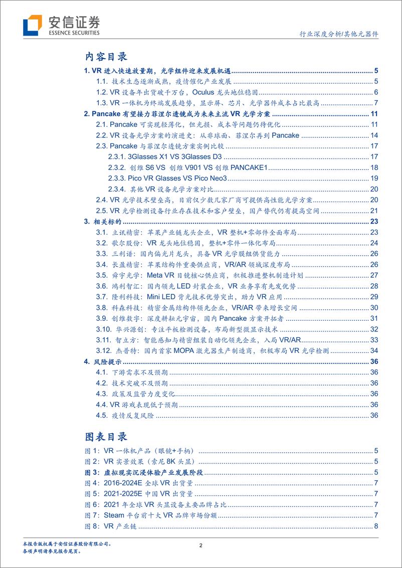 《其他元器件行业：VR设备轻薄化趋势明确，Pancake有望成为主流光学方案-20220819-安信证券-38页》 - 第3页预览图