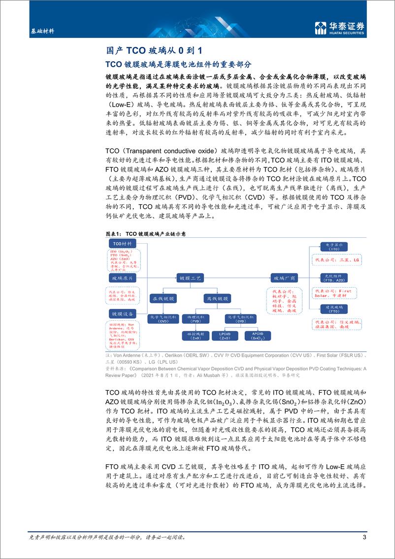 《基础材料行业专题研究：TCO镀膜玻璃，薄膜BIPV关键辅材-20220801-华泰证券-16页》 - 第4页预览图