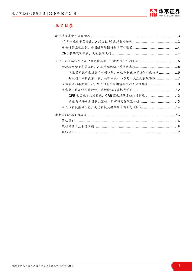 《金工量化资产配置10月月报：大类资产配置面临短周期转折点-20191031-华泰证券-18页》 - 第3页预览图