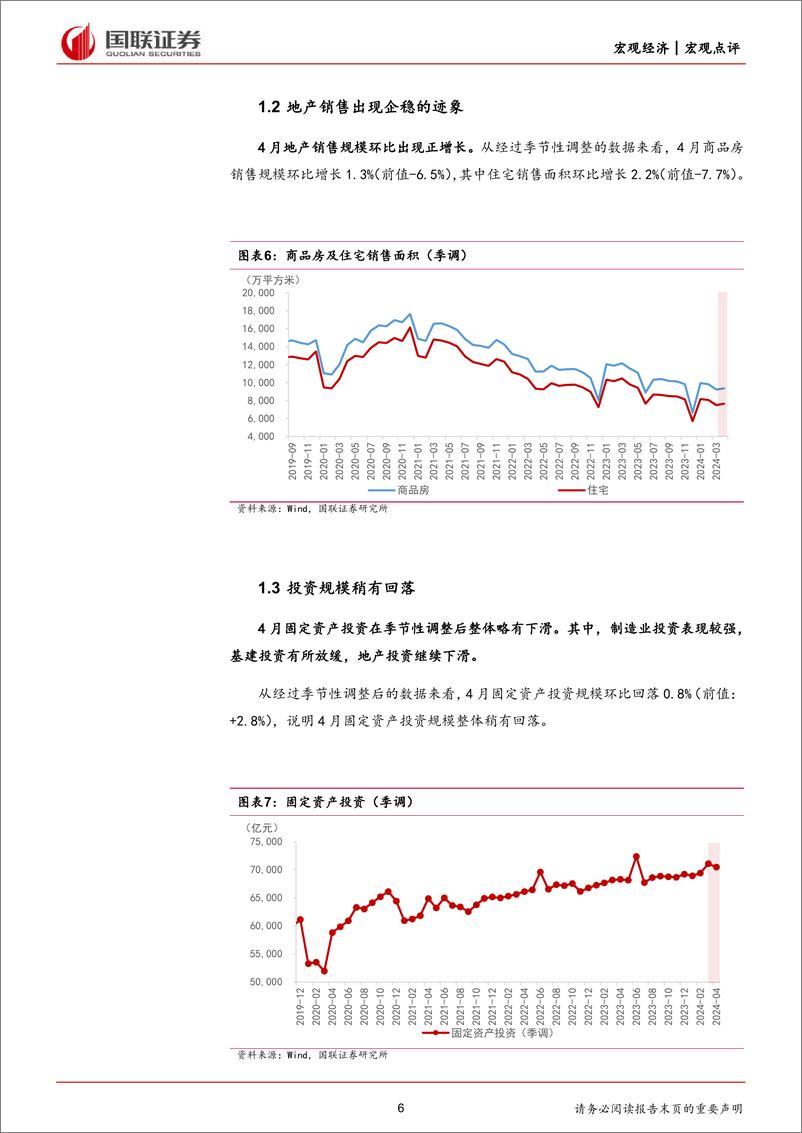 《4月经济数据及地产最新政策的点评：短期因素对经济复苏构成扰动-240519-国联证券-17页》 - 第6页预览图