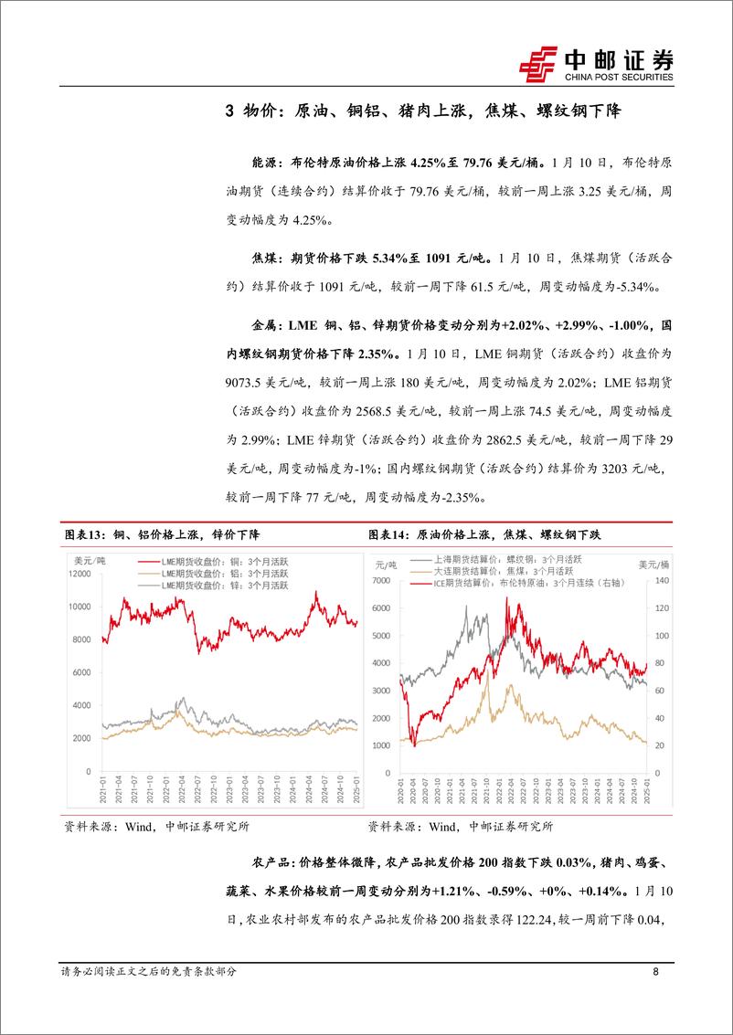 《高频数据跟踪：国际定价商品价格回升，国内航班量持续增长-250113-中邮证券-13页》 - 第8页预览图