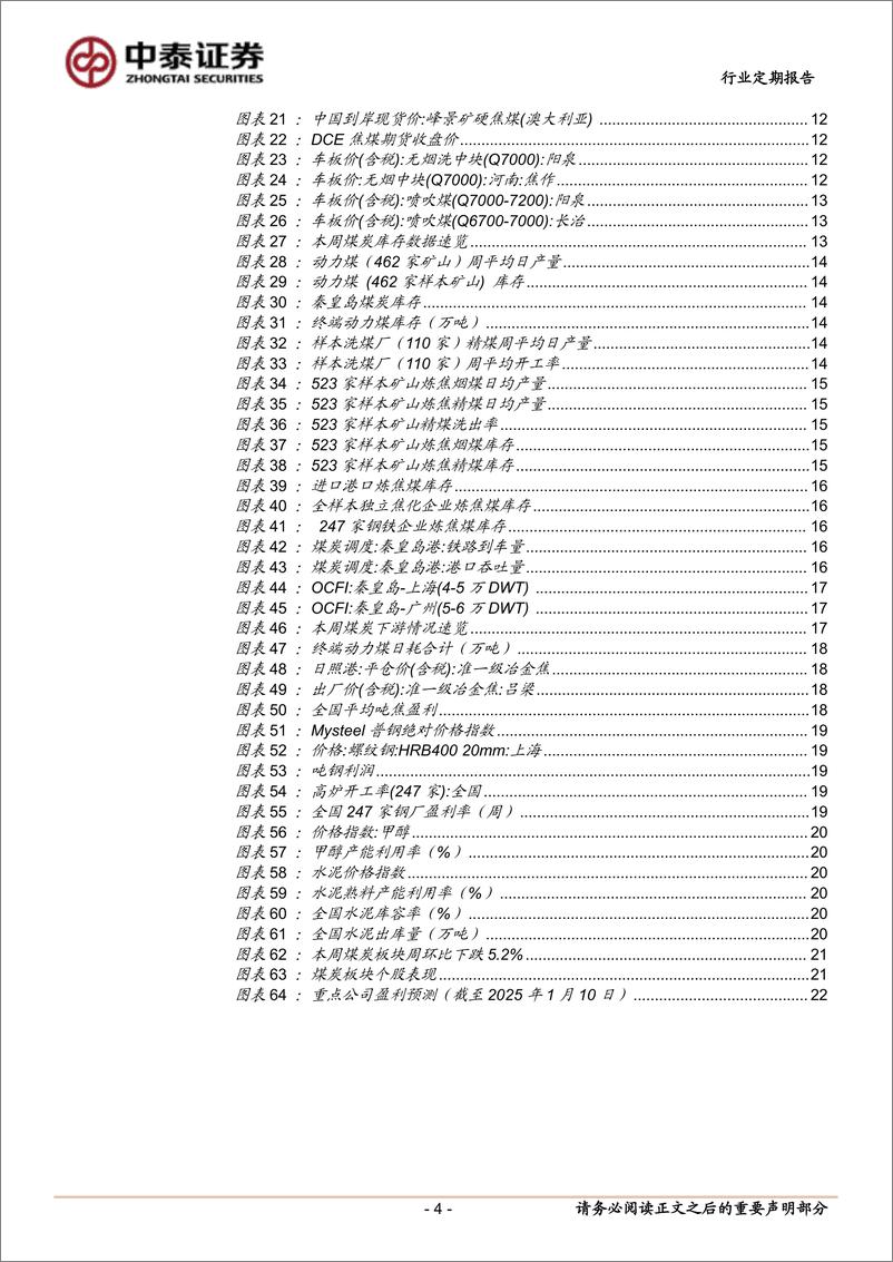 《煤炭行业：年前供应收缩煤价企稳反弹，龙头白马超跌配置价值凸显-250111-中泰证券-23页》 - 第4页预览图