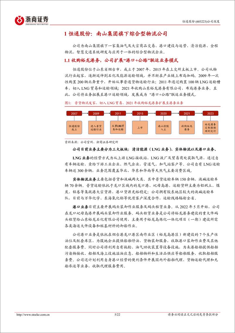 《恒通股份(603223)深度报告：受益裕龙石化项目，港口业务有望驶入快车道-240805-浙商证券-22页》 - 第5页预览图