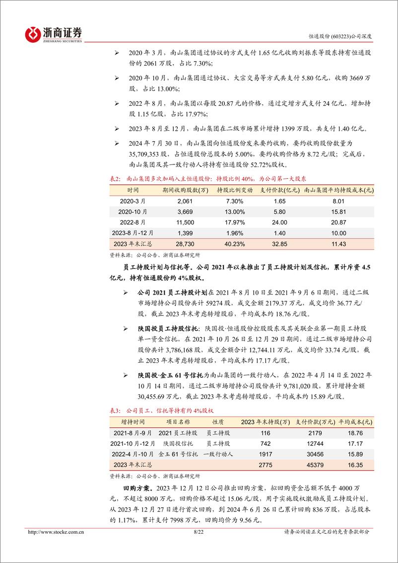 《恒通股份(603223)深度报告：受益裕龙石化项目，港口业务有望驶入快车道-240805-浙商证券-22页》 - 第8页预览图