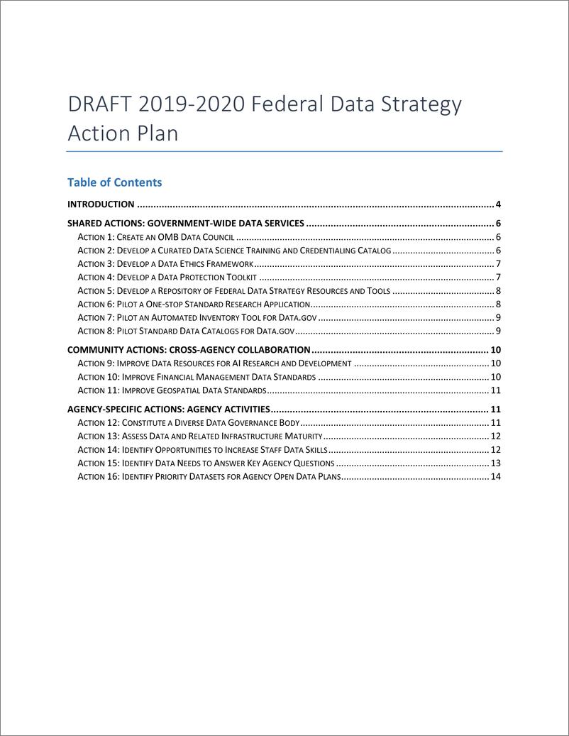 美国总统办公室-《联邦数据战略行动计划2019—2020》（英文）-2019.6-14页 - 第3页预览图