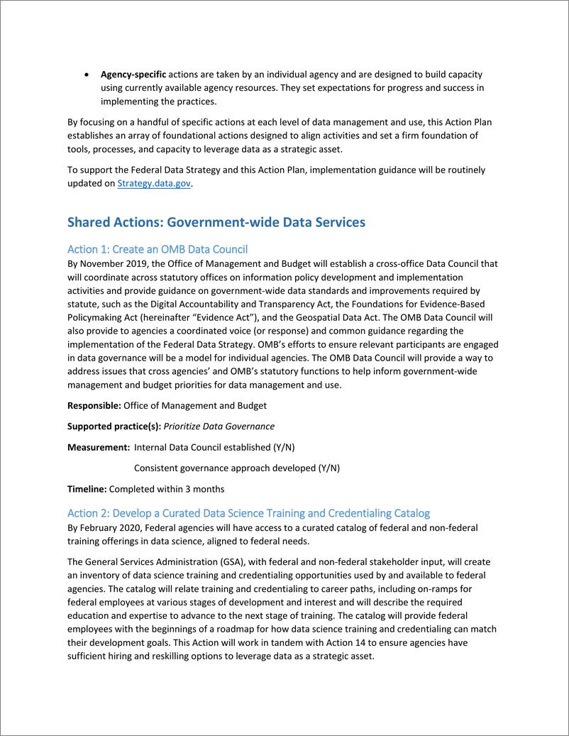 美国总统办公室-《联邦数据战略行动计划2019—2020》（英文）-2019.6-14页 - 第7页预览图