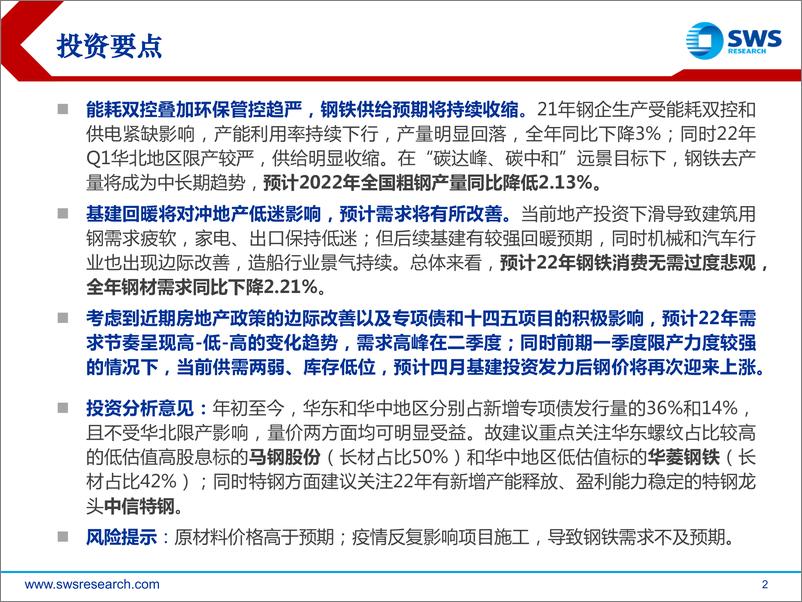 《2022年春季钢铁行业投资策略：稳增长预期强化，基建需求回暖在即-20220322-申万宏源-39页》 - 第3页预览图