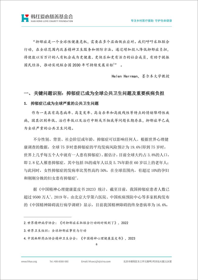 《2024抑郁症干预项目文献研究报告-韩红爱心慈善基金会》 - 第7页预览图