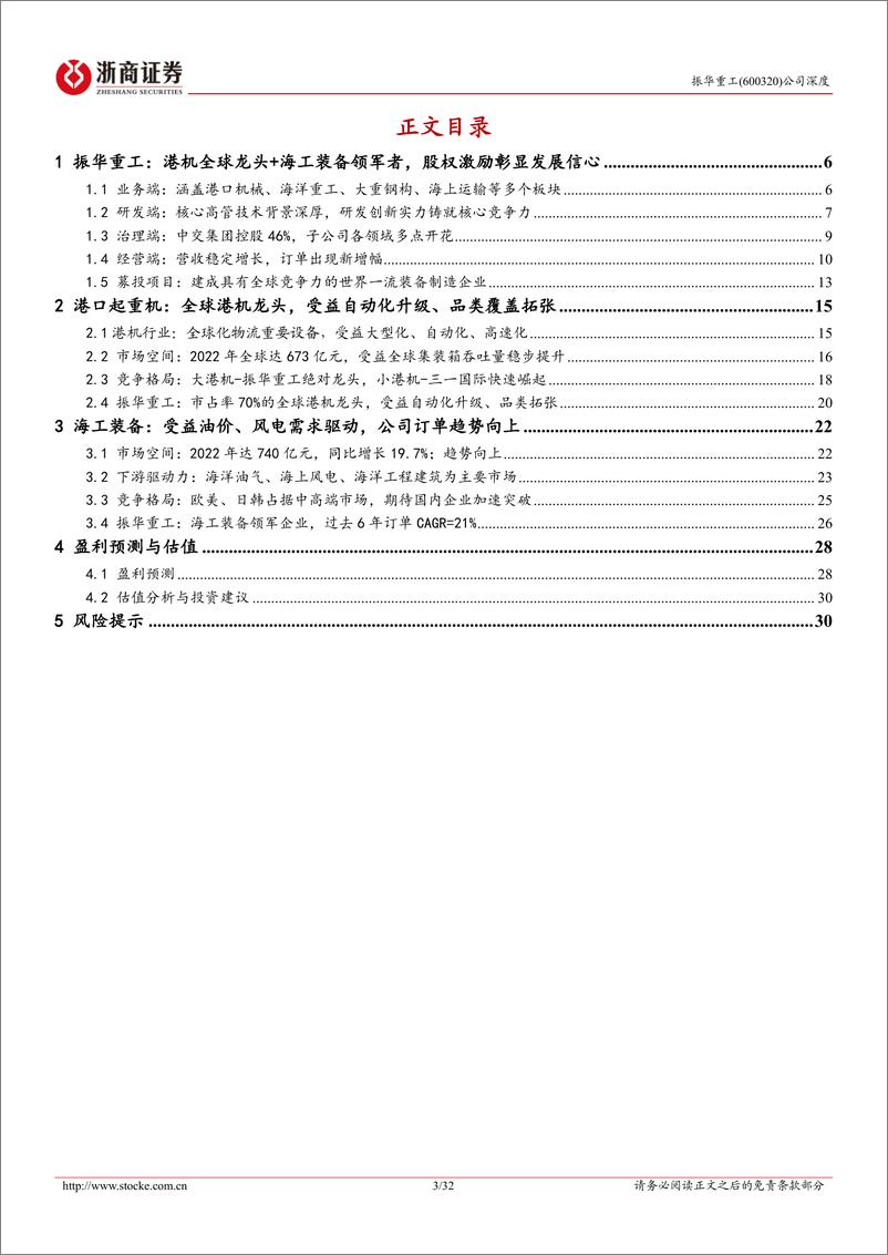 《振华重工(600320)深度报告：全球港机龙头%2b海工装备领军者，受益周期向上、品类拓张、治理优化-240515-浙商证券-32页》 - 第3页预览图