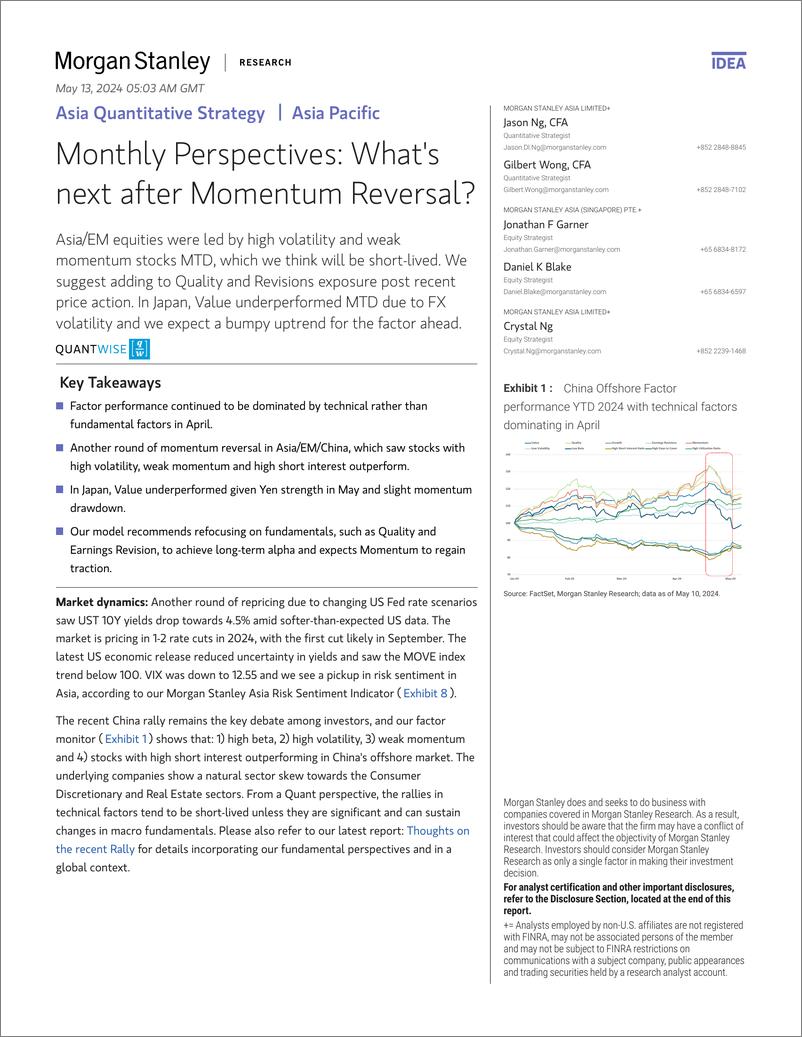 《Morgan Stanley-Asia Quantitative Strategy Monthly Perspectives Whats nex...-108193833》 - 第1页预览图