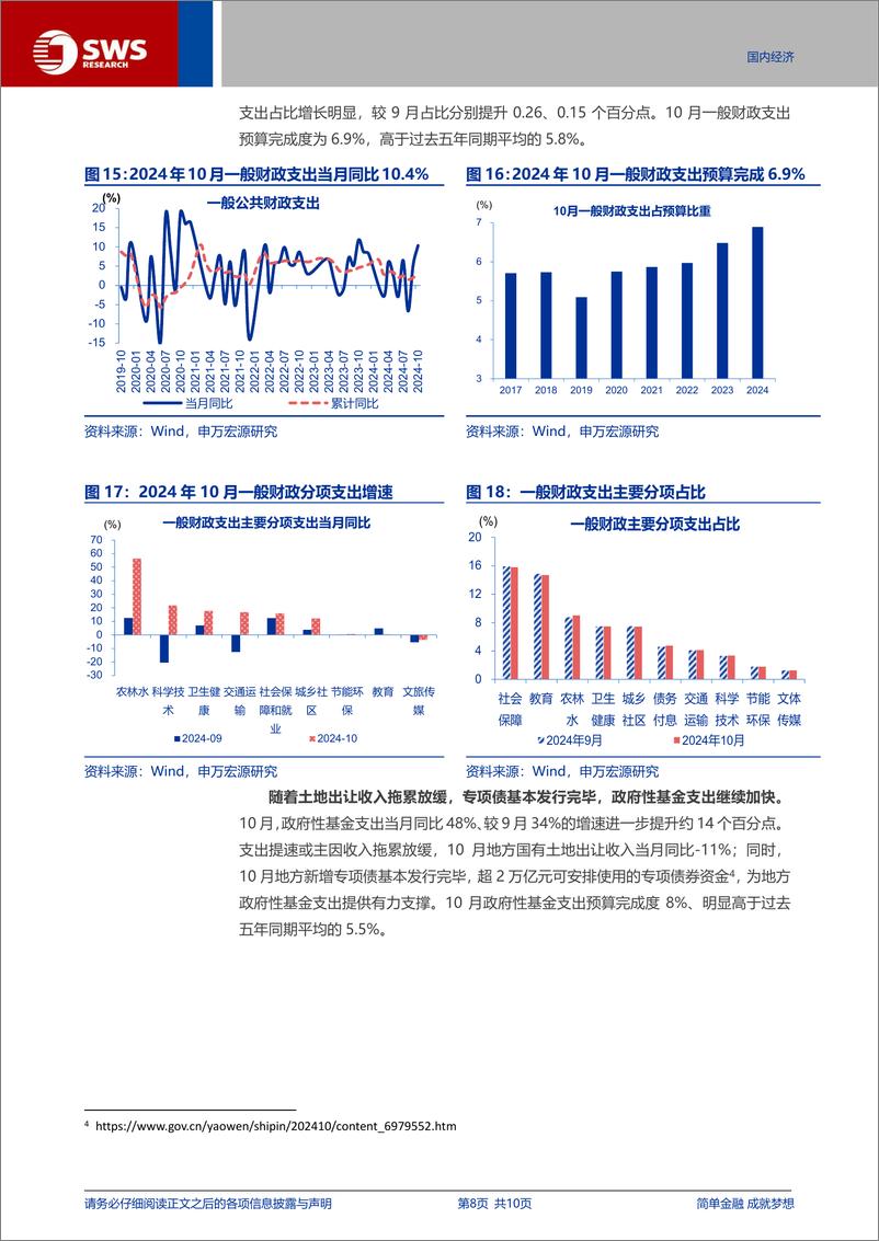 《10月财政数据点评：财政“冲刺”稳经济-241119-申万宏源-10页》 - 第8页预览图