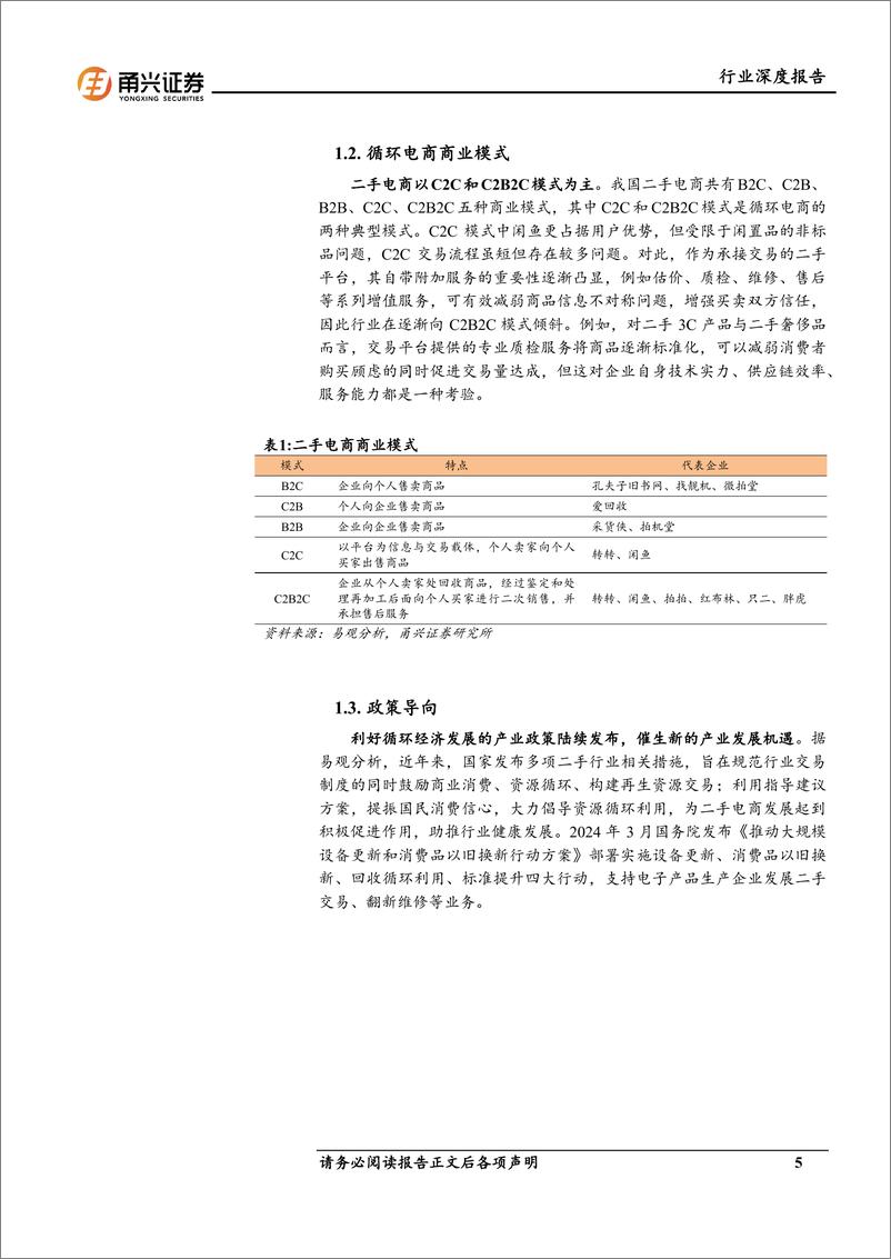 《循环电商行业深度报告_性价比消费助推循环电商_闲置消费市场空间广阔-甬兴证券》 - 第5页预览图