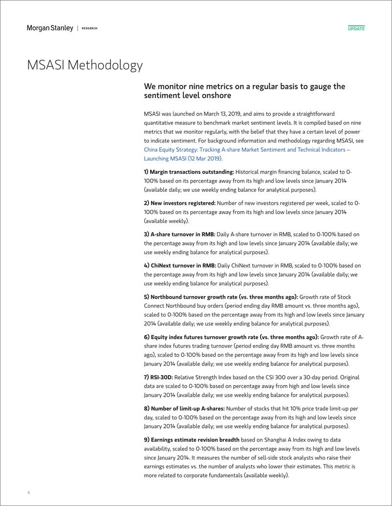 《Morgan Stanley-China Equity Strategy A-Share Sentiment Edged Up, Yet Still...-108790835》 - 第4页预览图