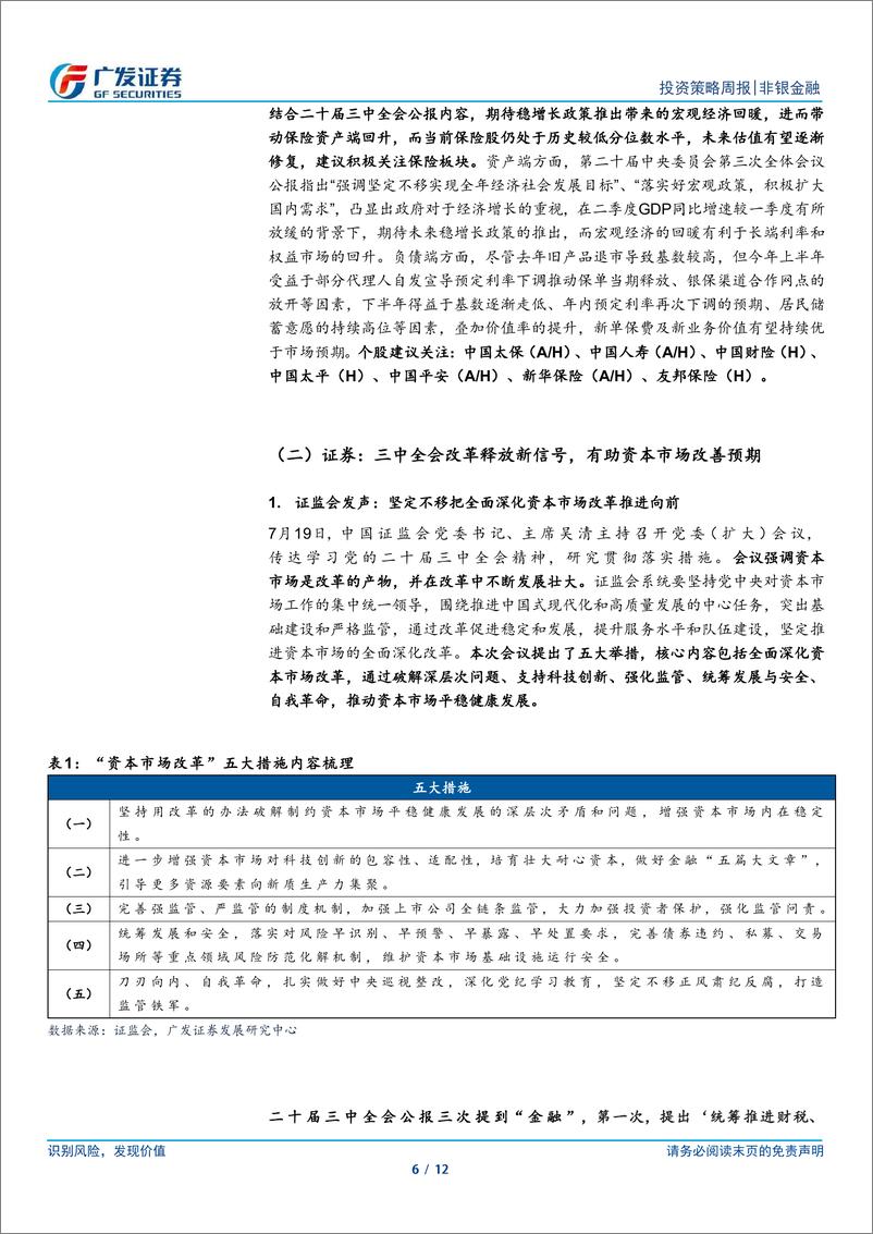 《非银金融行业：全面深化改革新阶段，关注风险偏好的底部修复-240721-广发证券-12页》 - 第6页预览图