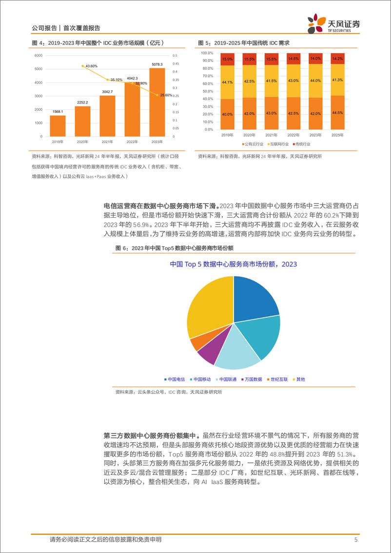 《光环新网(300383)具备IDC资源优势，算力租赁业务规模迅速提升-250109-天风证券-12页》 - 第5页预览图