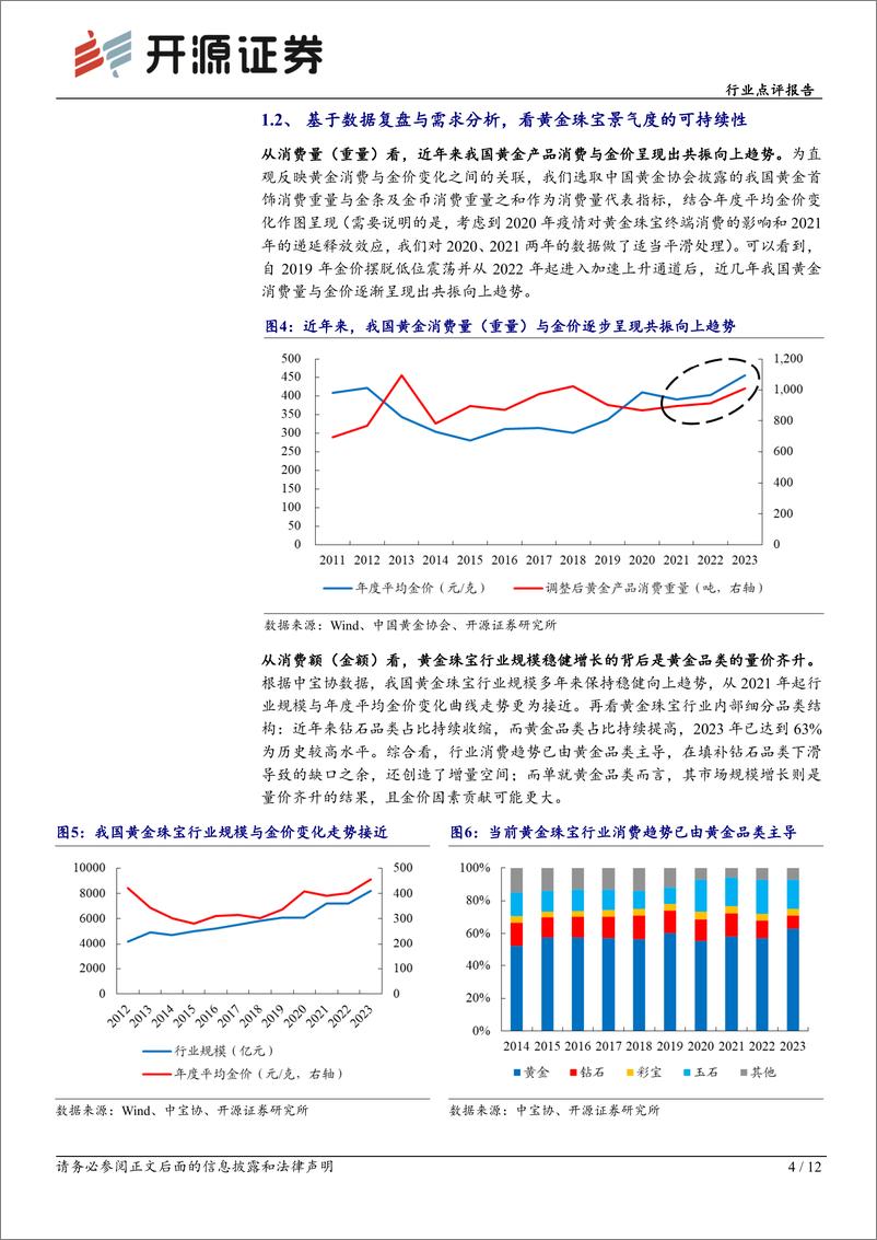 《商贸零售行业点评报告-黄金珠宝专题：金价上行有利行业长期景气，但也需警惕“涨价陷阱”-240718-开源证券-12页》 - 第4页预览图