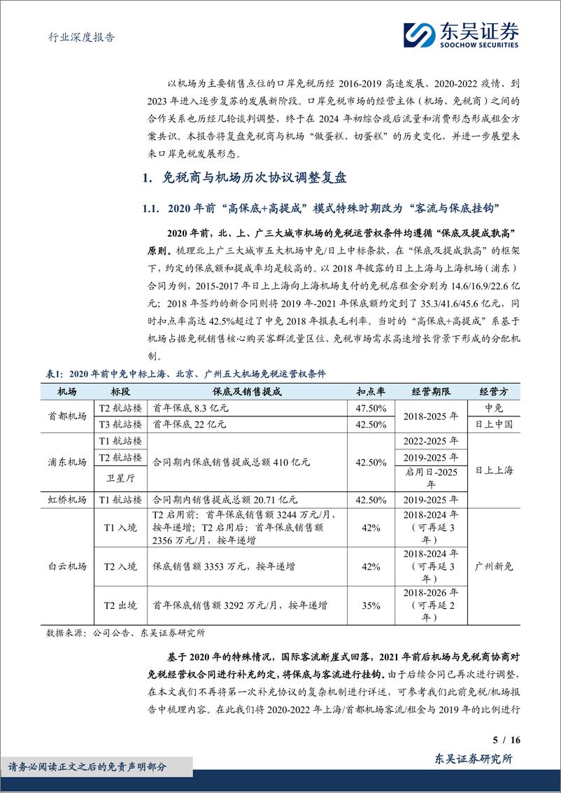 《免税行业深度：免税商机场租金历史复盘拆解，及2024口岸免税展望-240625-东吴证券-16页》 - 第5页预览图