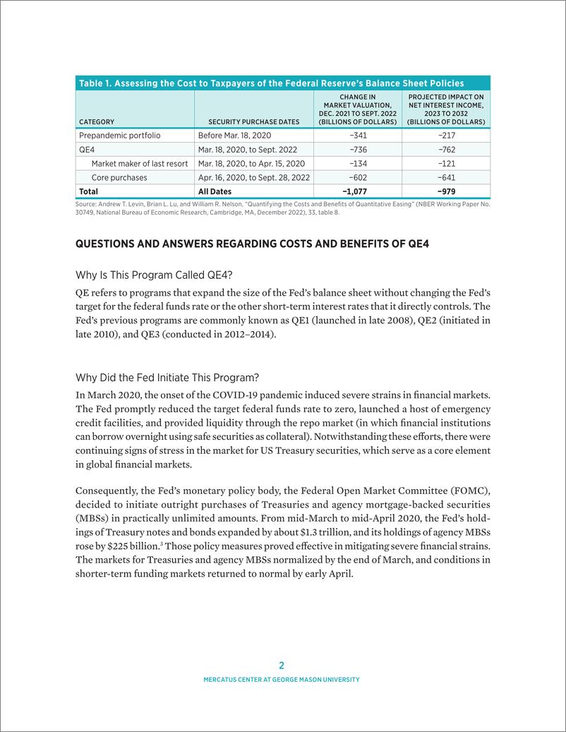 《莫卡特斯中心-美联储资产负债表：量化宽松对纳税人的成本（英）-2023.1-10页》 - 第3页预览图