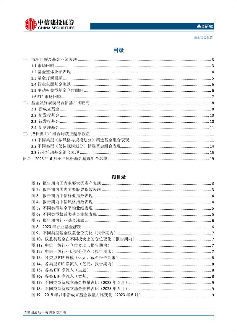 《基金市场与FOF组合6月报：主动权益基金增仓通信医药，中盘成长基金组合单月超额2.18%-20230604-中信建投-24页》 - 第3页预览图