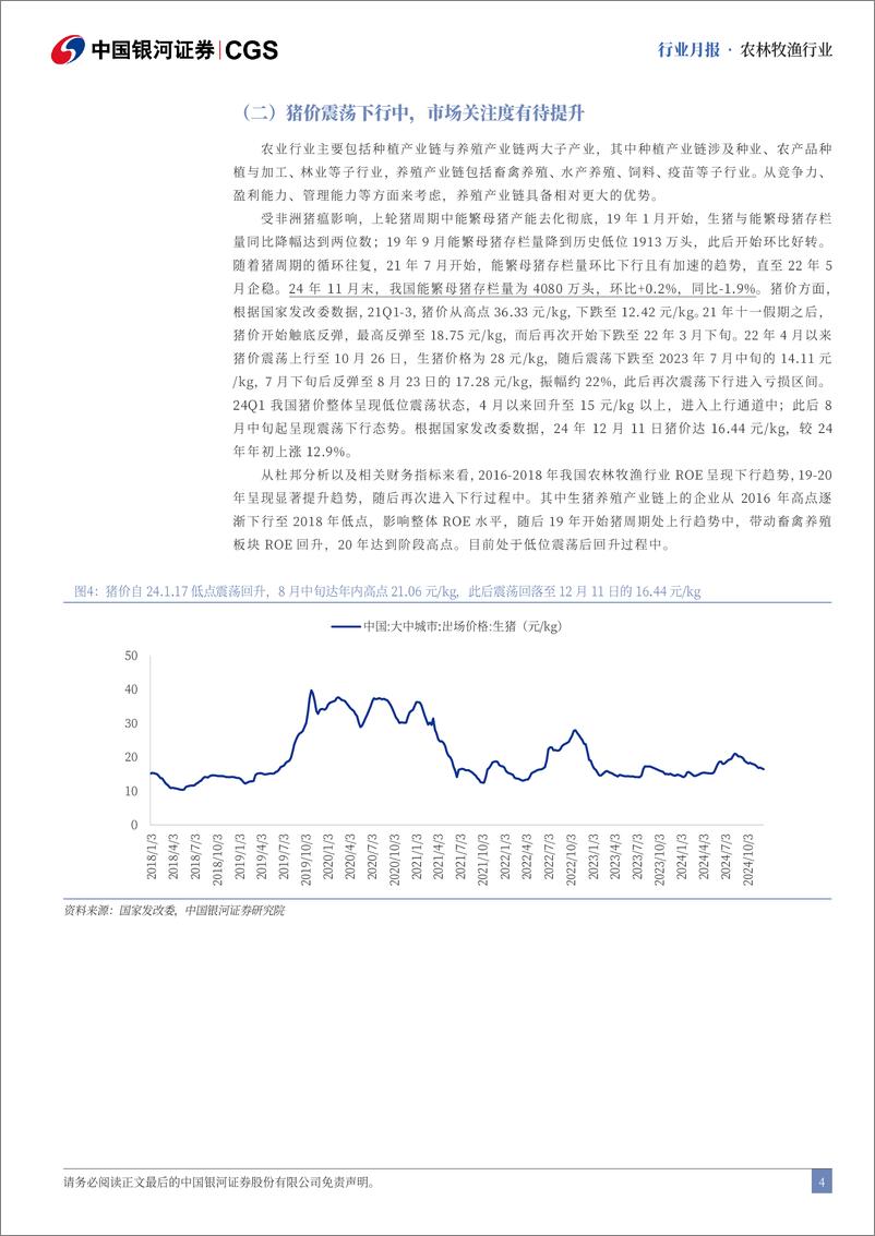 《农林牧渔行业12月行业动态报告：12月猪价震荡下行，24年农业走势承压-银河证券-241229-23页》 - 第3页预览图