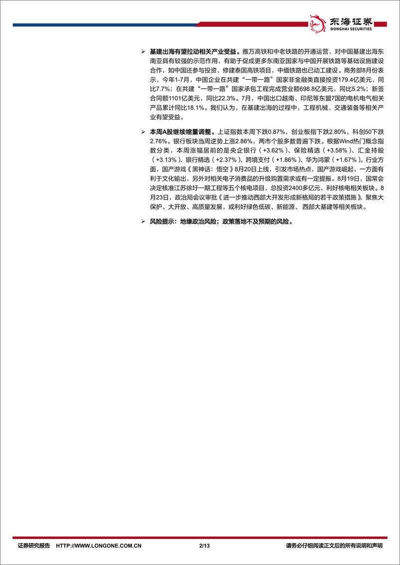 《宏观周观点：从中越铁路合作看基建出海-240825-东海证券-13页》 - 第2页预览图