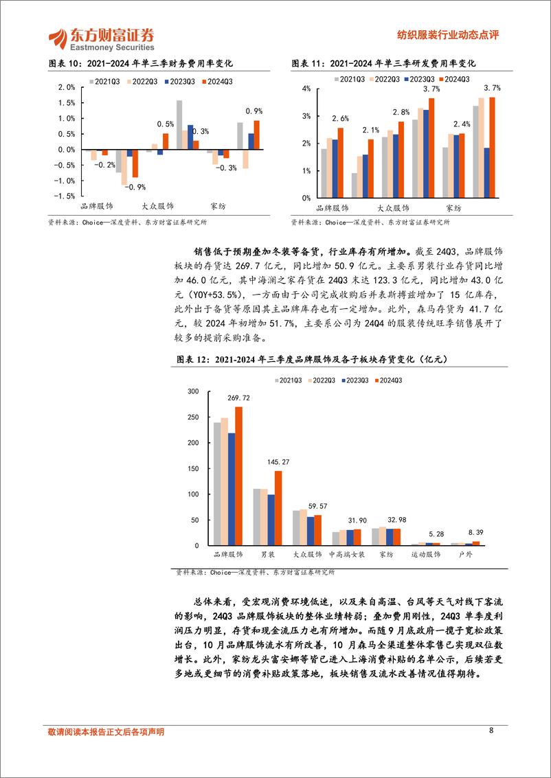 《纺服行业24Q3总结：制造端韧性较强，品牌端待需求回暖-241111-东方财富证券-13页》 - 第8页预览图