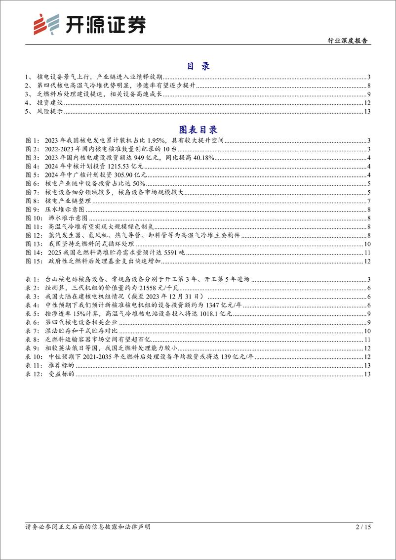 《开源证券-机械设备行业深度报告：核电设备景气上行，四代核电及乏燃料引领新增量》 - 第2页预览图