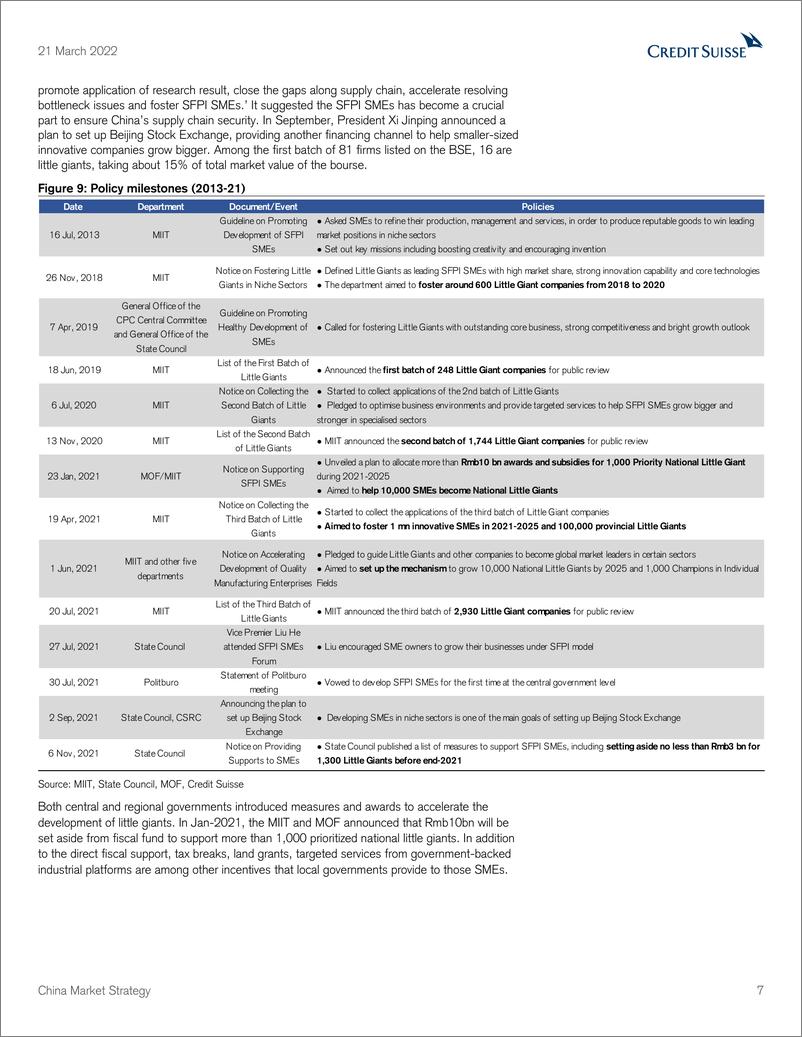 《瑞信-中国投资策略-中国的“小巨人”：小而美-2022.3.21-95页》 - 第8页预览图