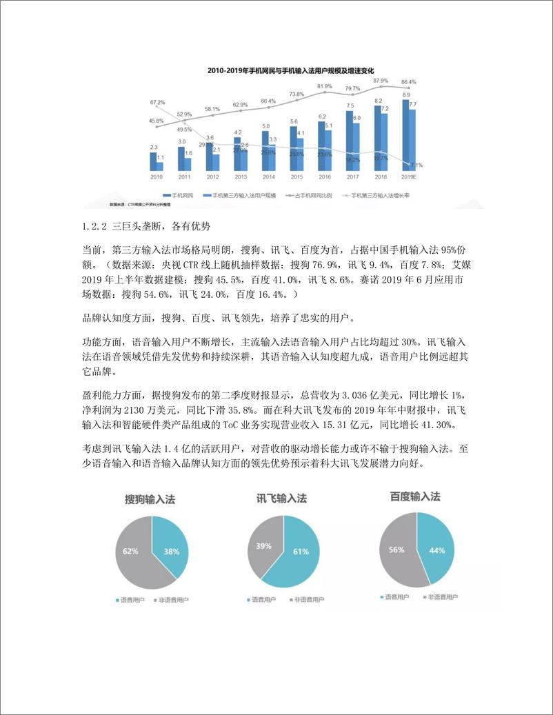 《竞品分析报告：科大讯飞 VS 搜狗 VS 百度，讯飞输入法逐鹿AI赛场的解题之策》 - 第3页预览图