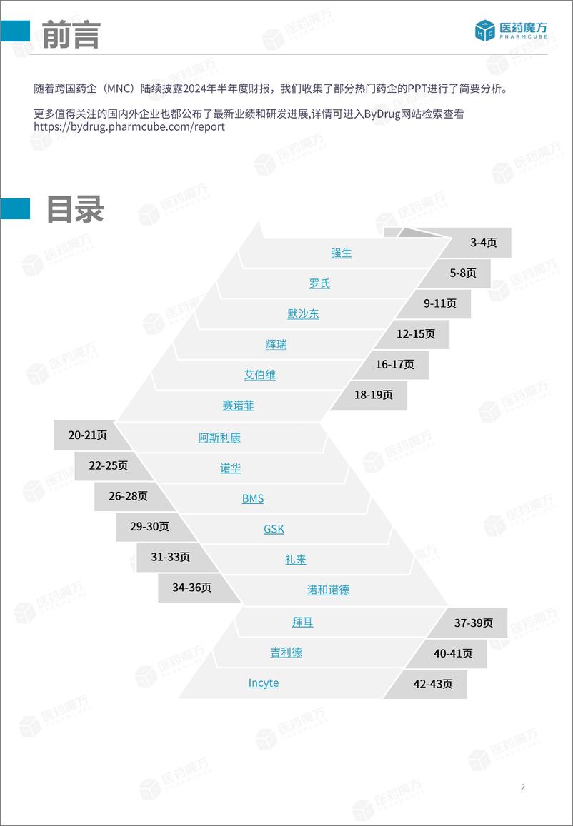 《2024年热门MNC药企半年报深度解析--医药魔方数据库》 - 第2页预览图