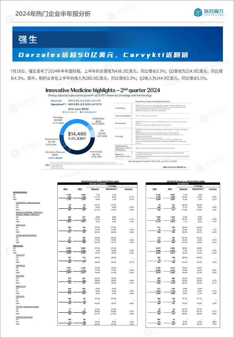 《2024年热门MNC药企半年报深度解析--医药魔方数据库》 - 第3页预览图