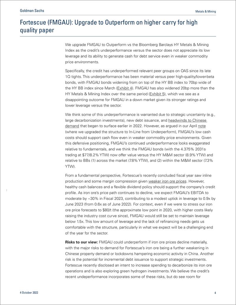 《Metals & Minin Pockets of value emerge despite broader earnings ris Upgrade FMGAU, downgrade HNDLIN(1)》 - 第5页预览图