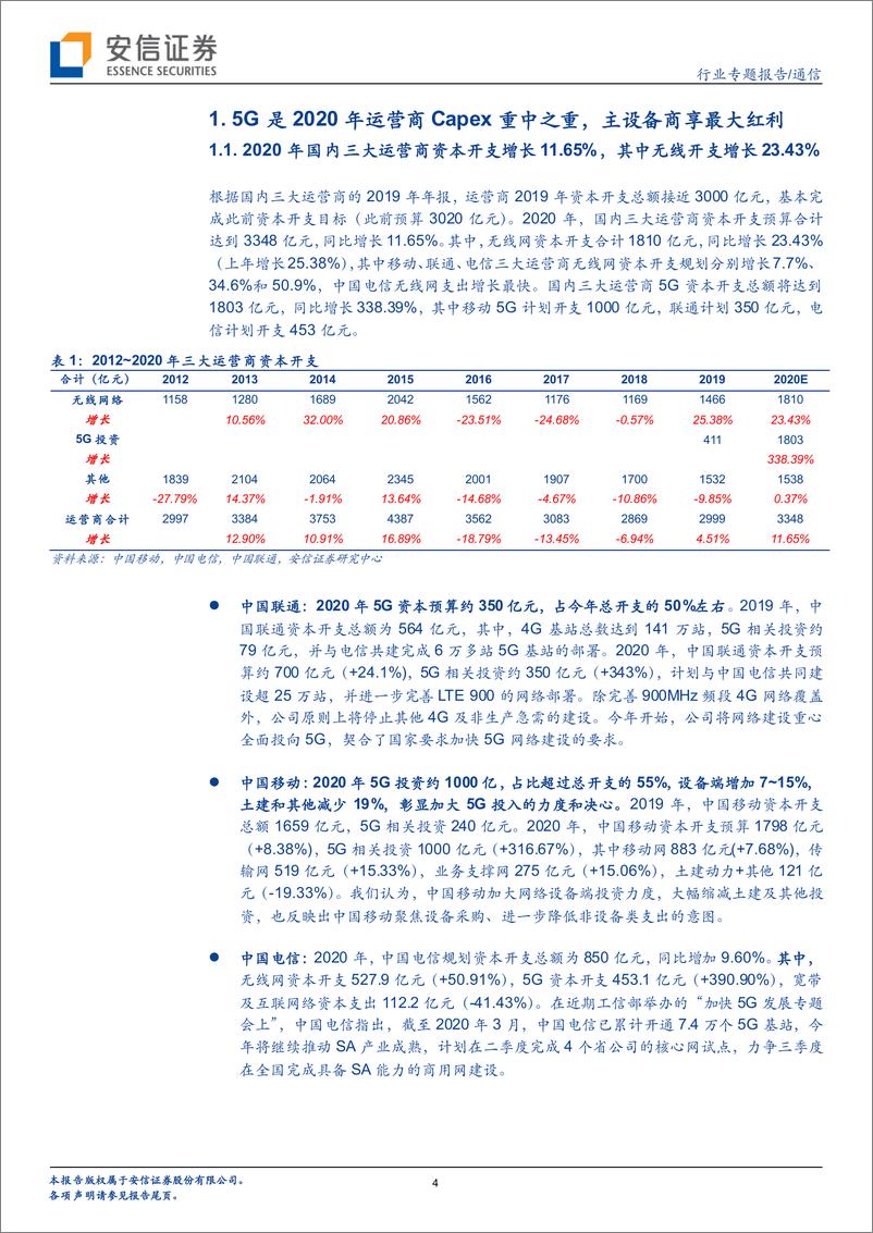 《通信行业5G系列报告之十一：中国5G新基建引领全球，无线资本开支倍增-20200327-安信证券-14页》 - 第5页预览图