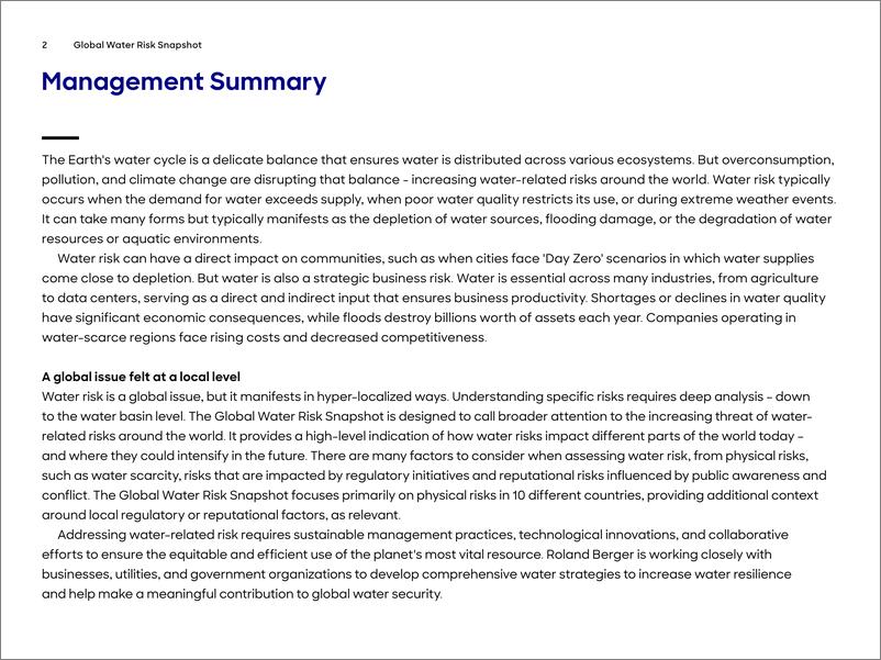 《2024年全球水资源风险简报英文版-罗兰贝格》 - 第2页预览图