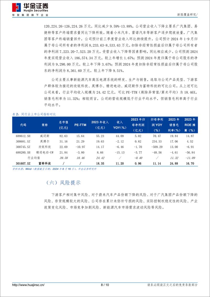 《富特科技(301607)新股覆盖研究-240816-华金证券-10页》 - 第8页预览图